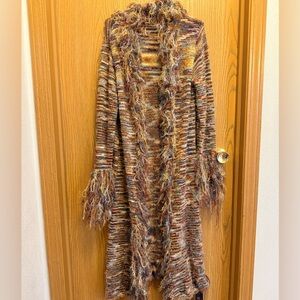 Multicolor Fringed Jacket Cardigan (S)